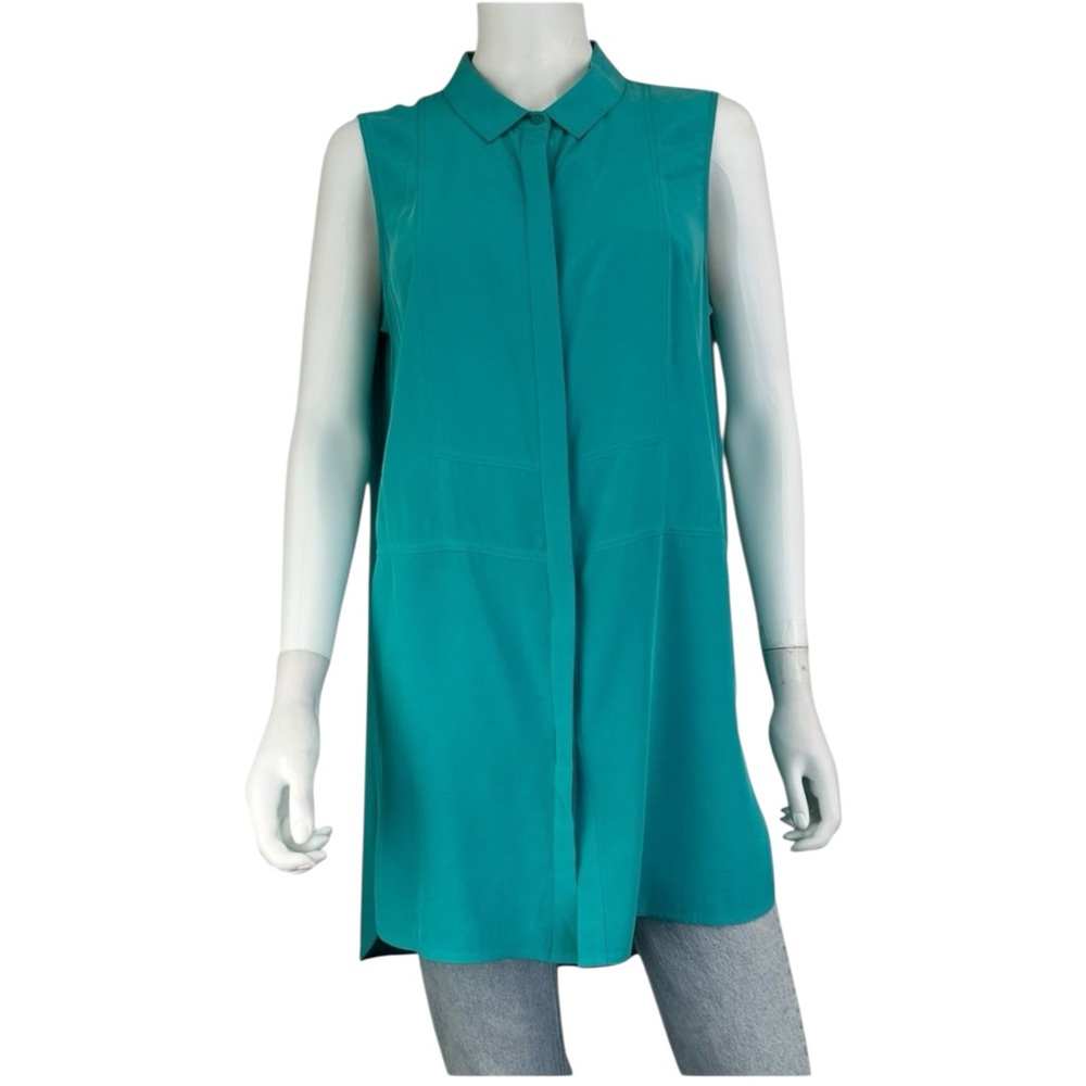 LAFAYETTE 148 NEW YORK Aqua Silk Tunic Size L

L0594